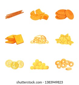 Vector design of food and crunchy icon. Collection of food and flavor vector icon for stock.