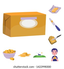 Vector design of food and dairy sign. Set of food and cholesterol stock vector illustration.
