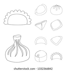 Vector design of food  and dish symbol. Set of food  and cooking vector icon for stock.