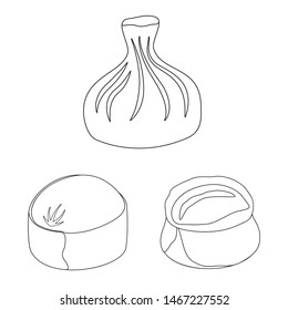 Vector design of food and dish symbol. Collection of food and cooking vector icon for stock.