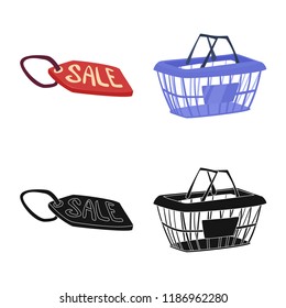Vector design of food and drink icon. Collection of food and store stock symbol for web.