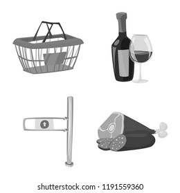 Vector design of food and drink icon. Collection of food and store stock symbol for web.