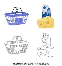 Vector design of food and drink icon. Set of food and store stock vector illustration.