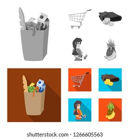 Vector design of food and drink icon. Set of food and store vector icon for stock.