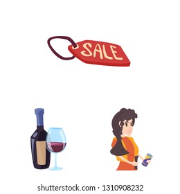 Vector design of food and drink icon. Set of food and store stock vector illustration.