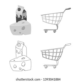 Vector design of food and drink icon. Set of food and store vector icon for stock.