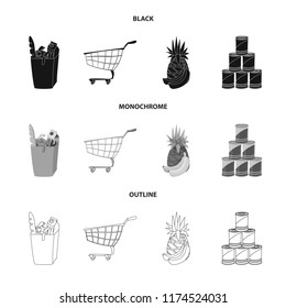 Vector design of food and drink logo. Collection of food and store stock vector illustration.