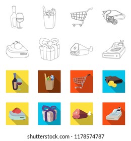 Vector design of food and drink logo. Collection of food and store stock symbol for web.
