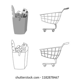 Vector design of food and drink logo. Collection of food and store stock symbol for web.