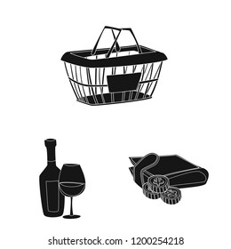 Vector design of food and drink logo. Collection of food and store stock symbol for web.
