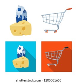 Vector design of food and drink logo. Set of food and store vector icon for stock.