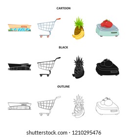 Vector design of food and drink logo. Collection of food and store stock vector illustration.