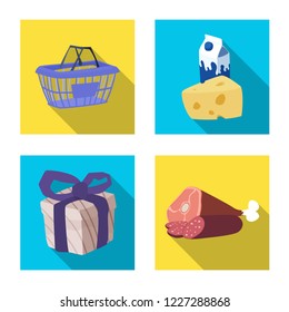 Vector design of food and drink logo. Collection of food and store vector icon for stock.