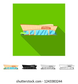 Vector design of food and drink logo. Set of food and store vector icon for stock.