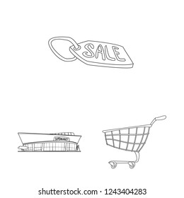 Vector design of food and drink logo. Set of food and store vector icon for stock.