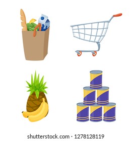 Vector design of food and drink logo. Collection of food and store stock vector illustration.