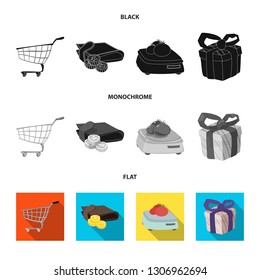 Vector design of food and drink logo. Collection of food and store vector icon for stock.