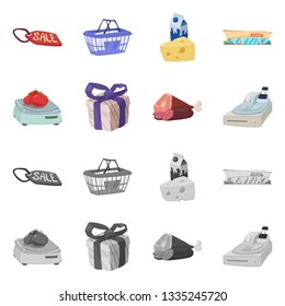 Vector design of food and drink logo. Collection of food and store vector icon for stock.