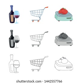 Vector design of food and drink logo. Collection of food and store vector icon for stock.