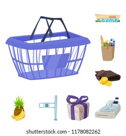 Vector design of food and drink sign. Collection of food and store stock vector illustration.