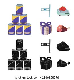 Vector design of food and drink symbol. Set of food and store stock vector illustration.