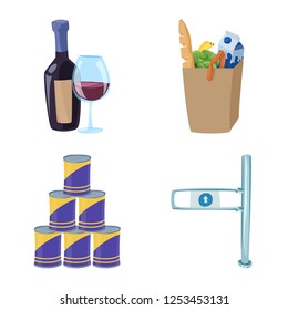 Vector design of food and drink symbol. Collection of food and store vector icon for stock.