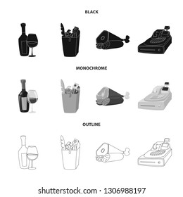 Vector design of food and drink symbol. Collection of food and store stock vector illustration.