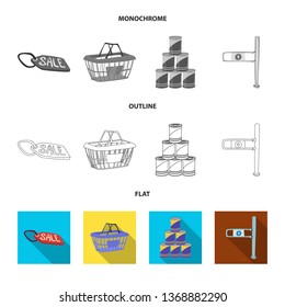 Vector design of food and drink symbol. Collection of food and store stock vector illustration.