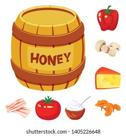 Vector design of food  and flavors symbol. Collection of food  and ingredient  stock vector illustration.