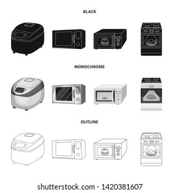Vector design of food and inside symbol. Set of food and cooker vector icon for stock.