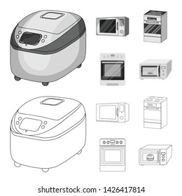 Vector design of food and inside symbol. Set of food and cooker stock vector illustration.