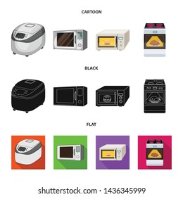 Vector design of food and inside symbol. Set of food and cooker vector icon for stock.