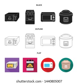 Vector design of food and inside symbol. Set of food and cooker vector icon for stock.
