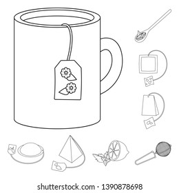 Vector design of food and natural  symbol. Set of food and black  stock symbol for web.