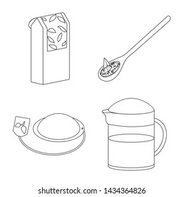 Vector design of food and natural symbol. Collection of food and black stock vector illustration.