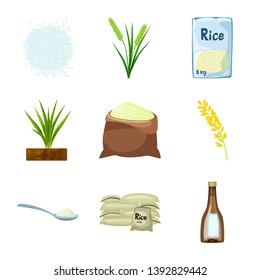 Vector design of food and organic logo. Collection of food and agricultural stock vector illustration.