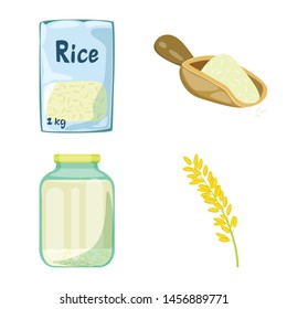 Vector design of food and organic logo. Set of food and agricultural stock symbol for web.
