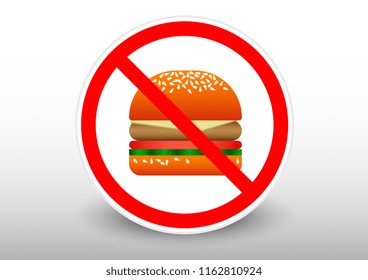 vector design of food prohibition sign 