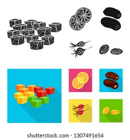 Vector design of food  and raw  icon. Collection of food  and nature   stock symbol for web.