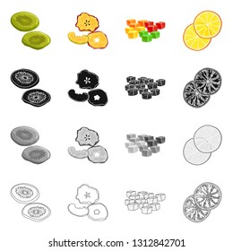 Vector design of food  and raw  icon. Collection of food  and nature   stock vector illustration.
