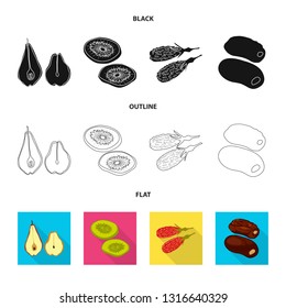 Vector design of food  and raw  icon. Collection of food  and nature   stock vector illustration.