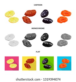 Vector design of food  and raw  icon. Set of food  and nature   vector icon for stock.