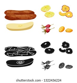 Vector design of food  and raw  icon. Collection of food  and nature   stock symbol for web.