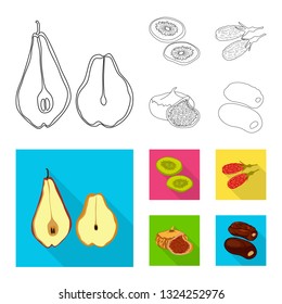 Vector design of food  and raw  icon. Collection of food  and nature   stock vector illustration.