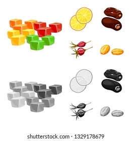 Vector design of food  and raw  icon. Set of food  and nature   vector icon for stock.