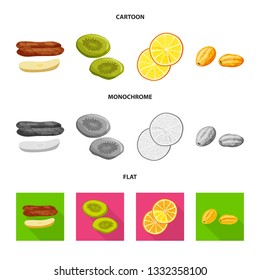 Vector design of food  and raw  icon. Collection of food  and nature   stock symbol for web.