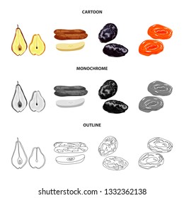 Vector design of food  and raw  icon. Collection of food  and nature   vector icon for stock.