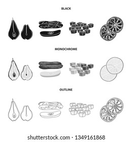 Vector design of food  and raw  icon. Collection of food  and nature   vector icon for stock.