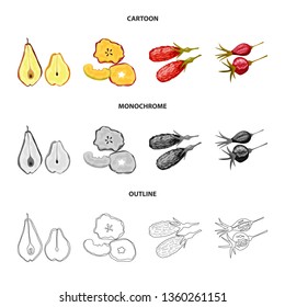 Vector design of food  and raw  icon. Set of food  and nature   stock vector illustration.