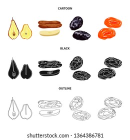 Vector design of food  and raw  icon. Collection of food  and nature   stock symbol for web.